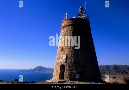 `Torre de los Lobos´. Cabo de Gata-Nijar Natural Park. Biosphere Reserve, Almeria province, Andalucia, Spain Stock Photo